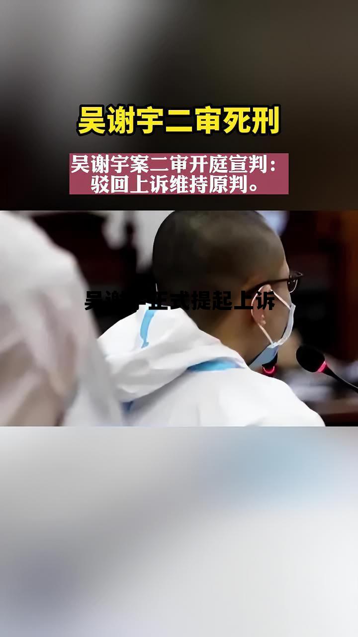 吴谢宇已正式提起上诉 吴谢宇正式提起上诉